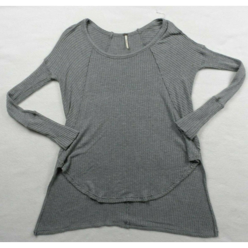 Free People Ventura High/Low Thermal Top Shirt S